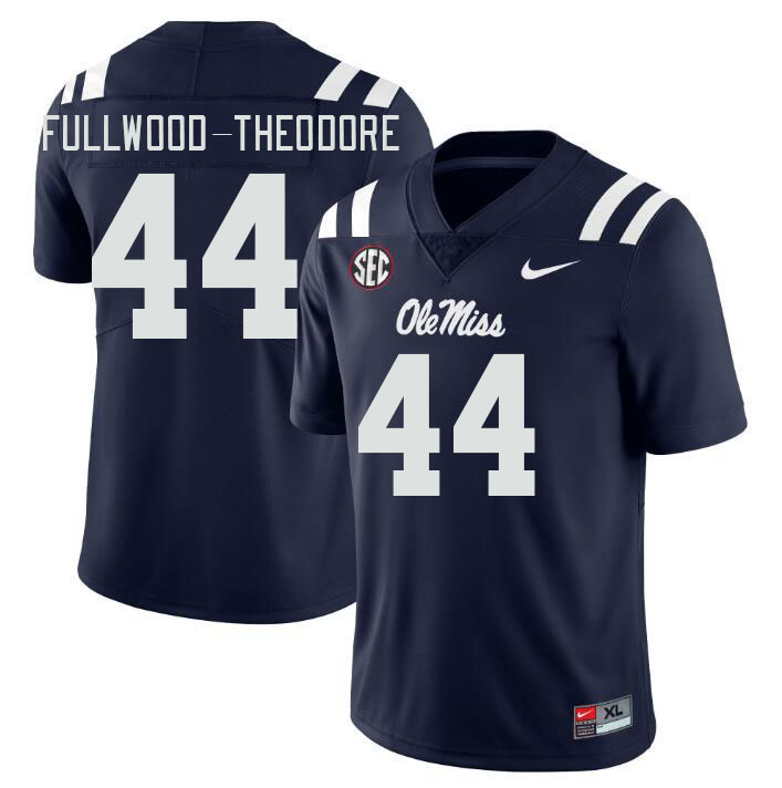 Men #44 Nyseer Fullwood-Theodore Ole Miss Rebels College Football Jerseys Stitched Sale-Navy